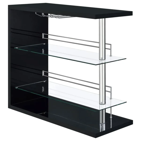 Prescott Rectangular Home Wine Table Black High Gloss - COA-100165