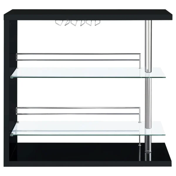 Prescott Rectangular Home Wine Table Black High Gloss - COA-100165
