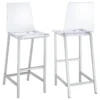 Juelia Clear Acrylic Bar Chair Chrome (Set of 2) - COA-100295