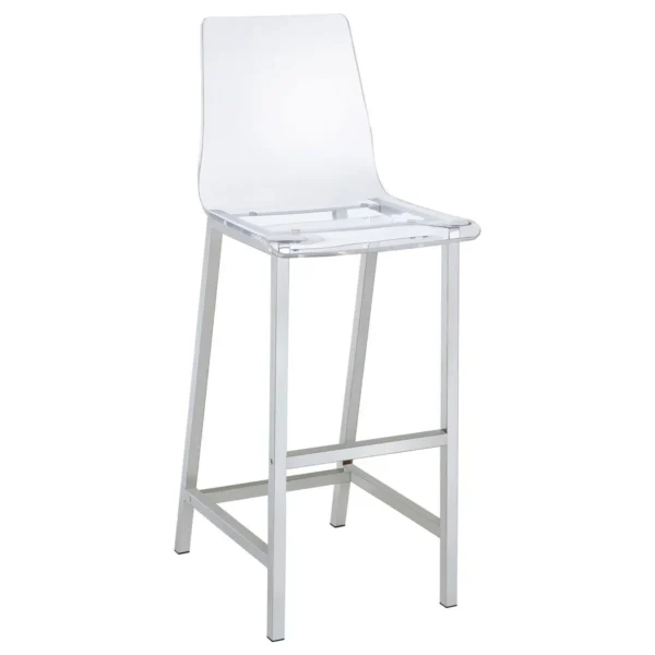 Juelia Clear Acrylic Bar Chair Chrome (Set of 2) - COA-100295