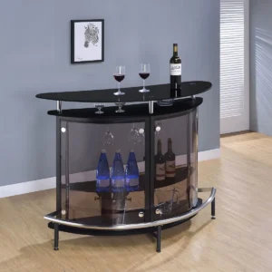 Amarillo Freestanding Glass Top Home Bar Wine Cabinet Black - COA-101065