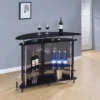 Amarillo Freestanding Glass Top Home Bar Wine Cabinet Black - COA-101065