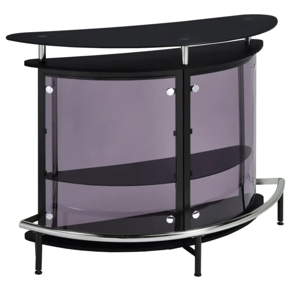 Amarillo Freestanding Glass Top Home Bar Wine Cabinet Black - COA-101065