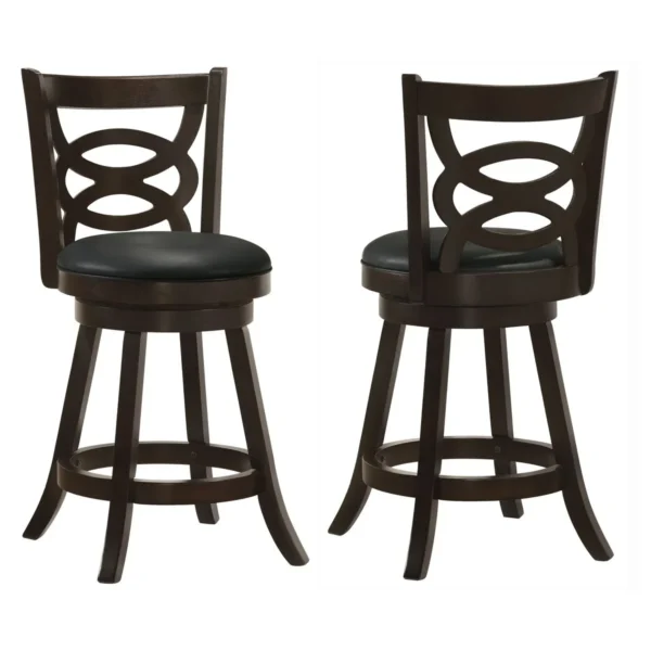 Calecita Wood Swivel Counter Stool Cappuccino (Set of 2) - COA-101929