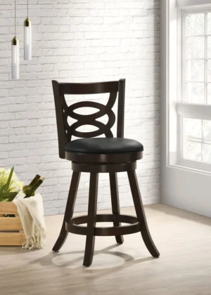 Calecita Wood Swivel Counter Stool Cappuccino (Set of 2) - COA-101929