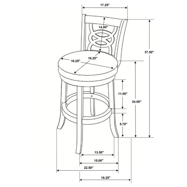 Calecita Wood Swivel Counter Stool Cappuccino (Set of 2) - COA-101929