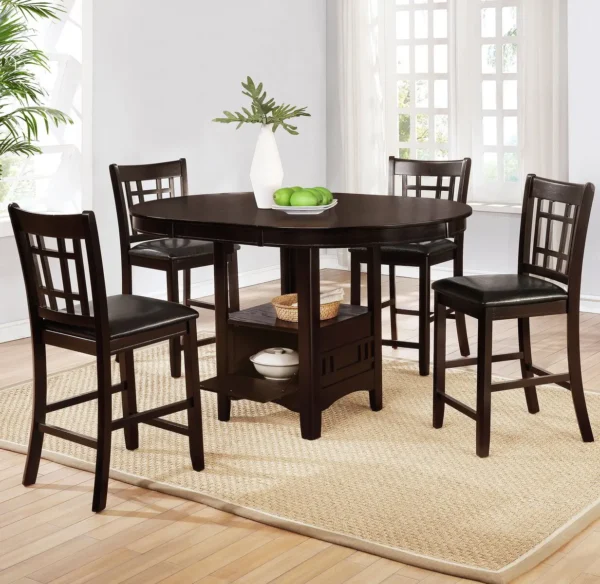 Lavon 5-piece Oval Counter Height Dining Set Espresso - COA-102888-S5