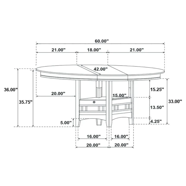 Lavon 5-piece Oval Counter Height Dining Set Espresso - COA-102888-S5