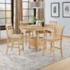 106628-S5_01-7055214 Lavon 5-piece Oval Counter Height Dining Set Light Oak - COA-106628-S5