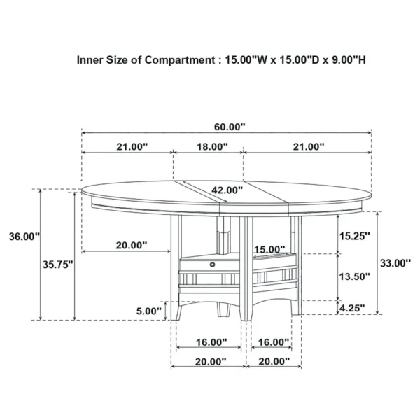 106628-S5_16-7055215 Lavon 5-piece Oval Counter Height Dining Set Light Oak - COA-106628-S5