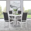 Judd 5-piece 54-inch Round Wood Dining Table Set Pearl White - COA-109330-S5
