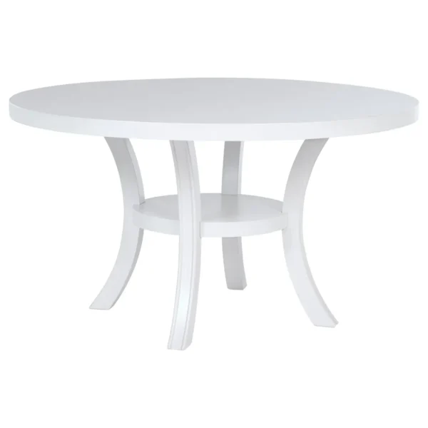 Judd 5-piece 54-inch Round Wood Dining Table Set Pearl White - COA-109330-S5