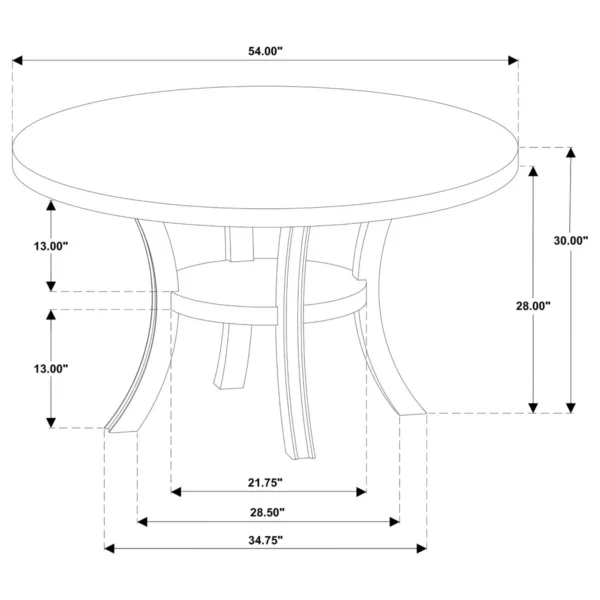 Judd 5-piece 54-inch Round Wood Dining Table Set Pearl White - COA-109330-S5