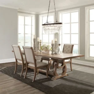 Brockway 5-piece Extension Leaf Dining Set Barley Brown - COA-110291-S5