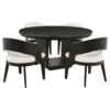 Leandro 5-piece Round Dining Table Set Burnished Black - COA-115390-S5A