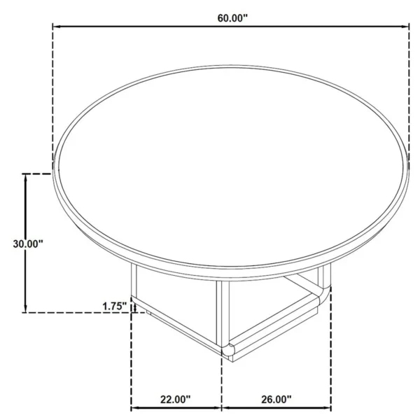 Leandro 5-piece Round Dining Table Set Burnished Black - COA-115390-S5A