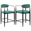 Tina Fabric Upholstered Counter Chair Green (Set of 2) - COA-121185