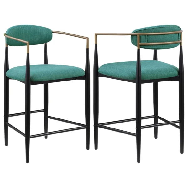 Tina Fabric Upholstered Counter Chair Green (Set of 2) - COA-121185