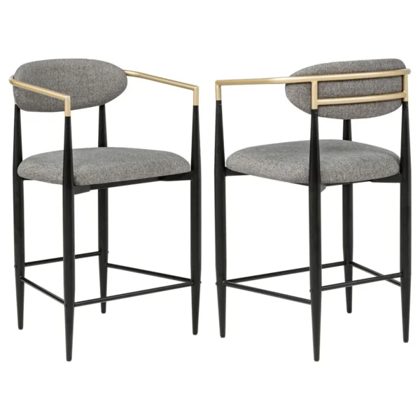 Tina Fabric Upholstered Counter Chair Dark Grey (Set of 2) - COA-121186