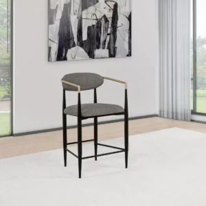 Tina Fabric Upholstered Counter Chair Dark Grey (Set of 2) - COA-121186