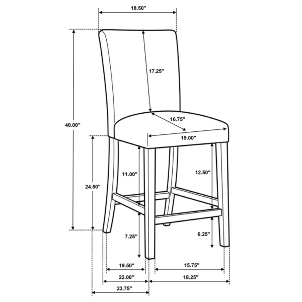 Paxton Upholstered Counter Height Dining Chair Green (Set of 2) - COA-122179GRN