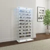 Montara Tempered Glass Wine Storage LED Curio Cabinet Chrome - COA-182037