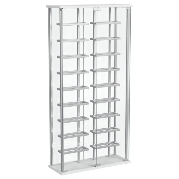 Montara Tempered Glass Wine Storage LED Curio Cabinet Chrome - COA-182037