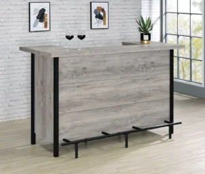 Bellemore Freestanding Home Bar Wine Cabinet Grey Driftwood - COA-182105