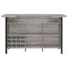 Bellemore Freestanding Home Bar Wine Cabinet Grey Driftwood - COA-182105