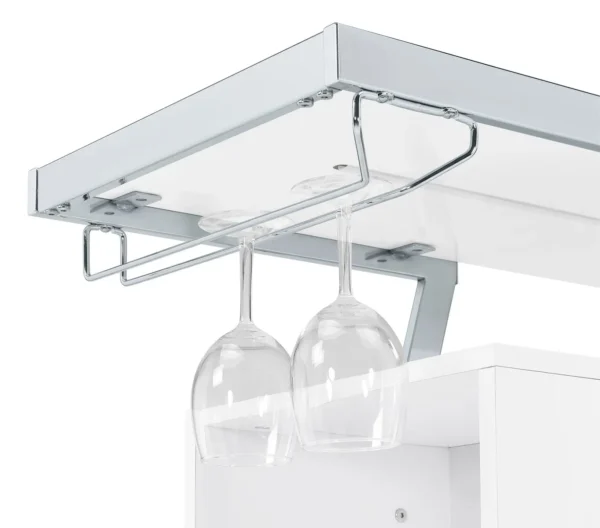 Araceli Freestanding LED Home Bar Cabinet White High Gloss - COA-182355