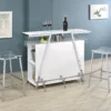 Araceli Freestanding LED Home Bar Cabinet White High Gloss - COA-182355