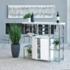 Gallimore 2-door Bar Cabinet Wine Storage White High Gloss - COA-182757