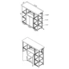 Gallimore 2-door Bar Cabinet Wine Storage White High Gloss - COA-182757