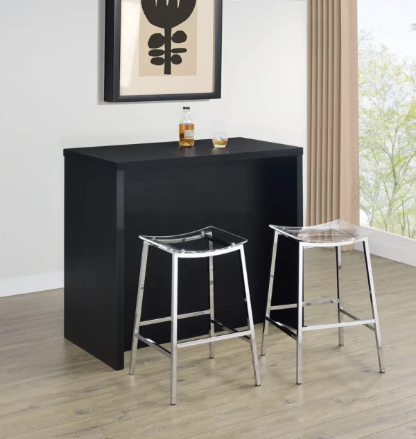 Topanga Engineered Wood Freestanding Home Bar Black - COA-182784