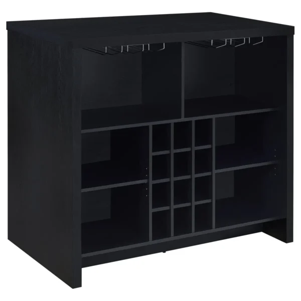 Topanga Engineered Wood Freestanding Home Bar Black - COA-182784