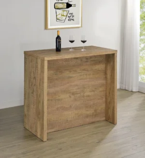 This home bar combines modern style with functionality, crafted from engineered wood and laminate veneer for a sleek, durable design. Perfect for entertaining, it features a wine bottle grid that holds up to 12 bottles, multiple open shelves for organization, and integrated metal stemware racks for hanging glasses securely. With its versatile storage solutions and sturdy construction, this bar is an ideal addition to any home, keeping your entertaining essentials stylishly organized and accessible.