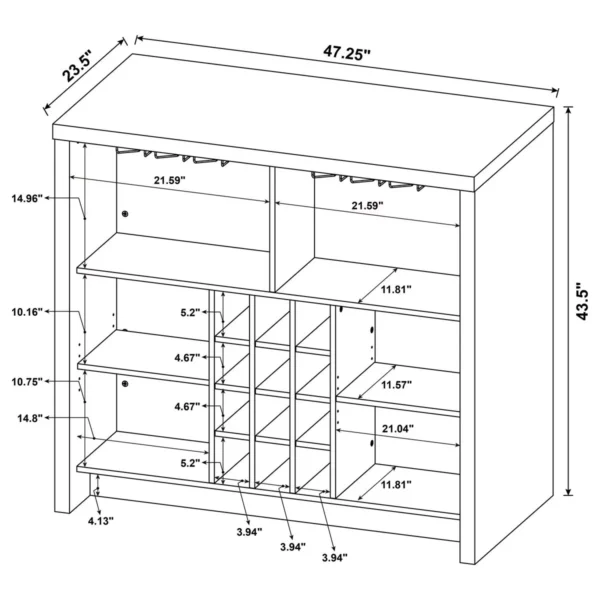 Topanga Engineered Wood Freestanding Home Bar Mango - COA-182785