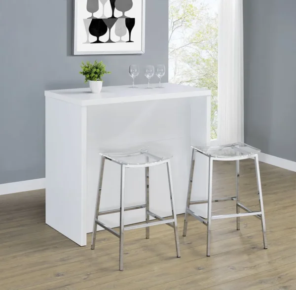 Topanga Engineered Wood Freestanding Home Bar White - COA-182786