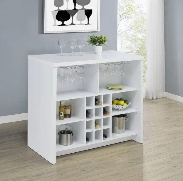 Topanga Engineered Wood Freestanding Home Bar White - COA-182786