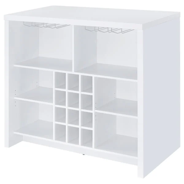 Topanga Engineered Wood Freestanding Home Bar White - COA-182786