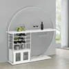 Risley 2-door Circular LED Wine Cabinet White High Gloss - COA-182798