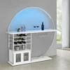 Risley 2-door Circular LED Wine Cabinet White High Gloss - COA-182798
