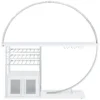 Risley 2-door Circular LED Wine Cabinet White High Gloss - COA-182798