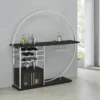Risley 2-door Circular LED Wine Cabinet Dark Charcoal - COA-182799