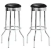Retro Upholstered Metal Swivel Bar Stool Black (Set of 2) - COA-2408