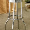 Retro Upholstered Metal Swivel Bar Stool Black (Set of 2) - COA-2408