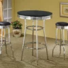 Retro Upholstered Metal Swivel Bar Stool Black (Set of 2) - COA-2408