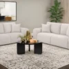 Burnett 2-piece Chenille Upholstered Sofa Set Ivory - COA-504955-S2