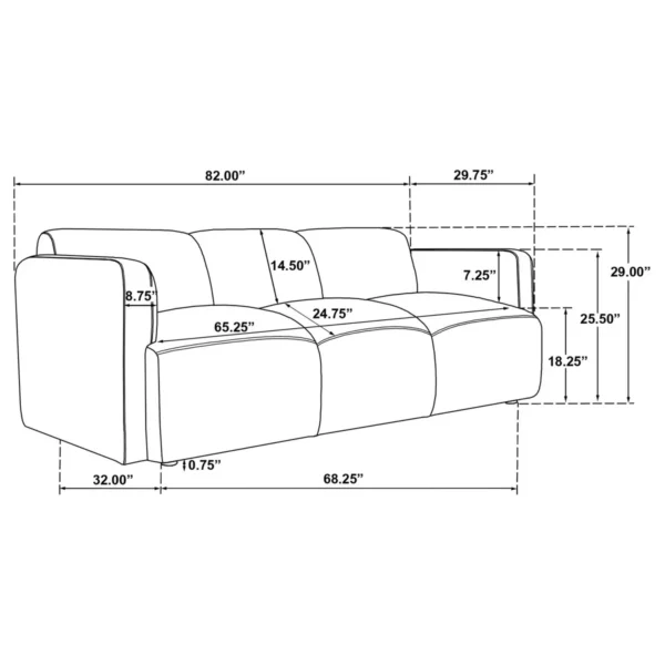 Dorset 2-piece Upholstered Round Track Arm Sofa Set Brown - COA-509814-S2