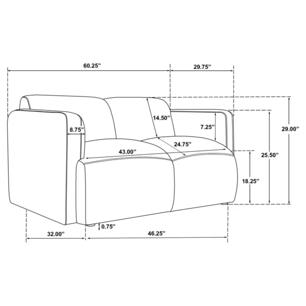 Dorset 2-piece Upholstered Round Track Arm Sofa Set Brown - COA-509814-S2